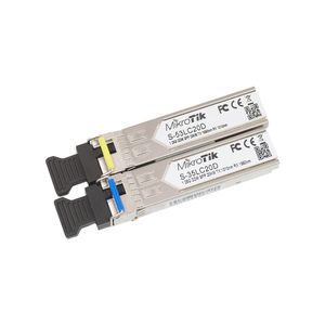 Par de Modulos SFP 1310nm / 1550nm SIMPLEX 1Gbps MikroTik para 20Km
