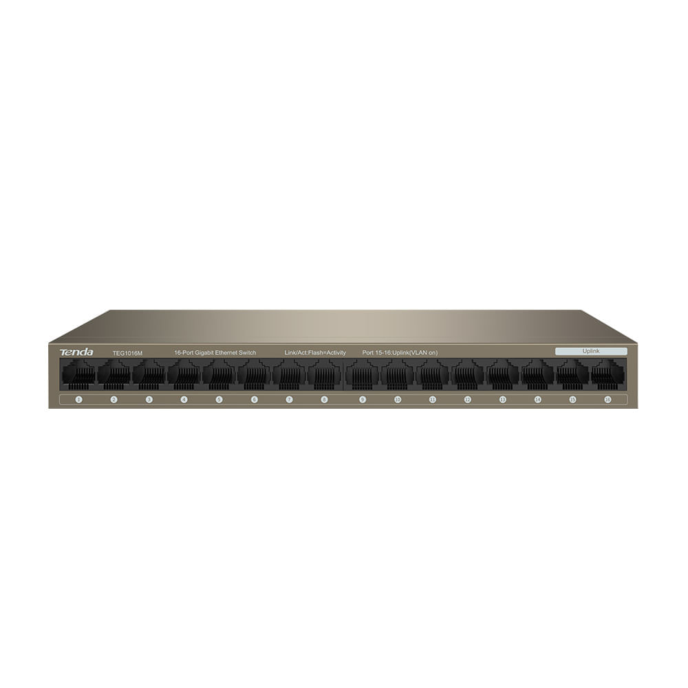 TENDA Switch Ethernet 16 Ports Gigabit 10/100/1000 Mbps，Auto MDI/MDIX, Plug  & Play, Métal TEG1016D - Cdiscount Informatique