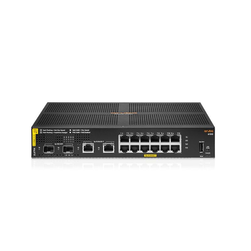 SWITCHING---ROUTING-Switches-ARUBA-JL679A-Aruba-6100-12G-Class4-PoE-2G-2SFP--139W-Switch