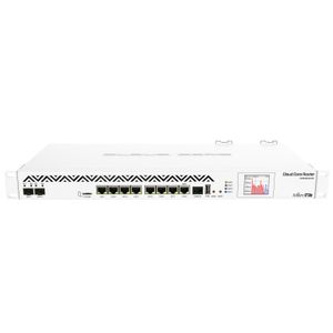 Cloud Core Router MikroTik CCR1036-8G-2S+EM con 8 puertos gigabit y 2 ranuras SFP+, esta version es de memoria RAM extendida 8GB