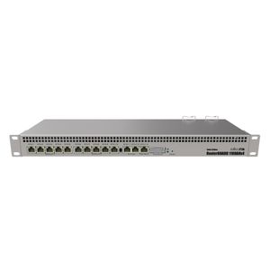 Router MikroTik RB1100Dx4 con 13 interfaces gigabit ethernet, 4 nucleos a 1.4GHz y 1GB RAM, version con dude preinstalado en SSD