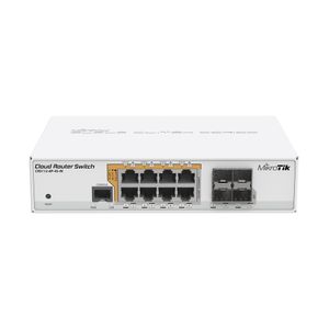 Switch capa 3 de MikroTik CRS112-8P-4S-IN con 8 puertos gigabit PoE, 4 ranuras SFP