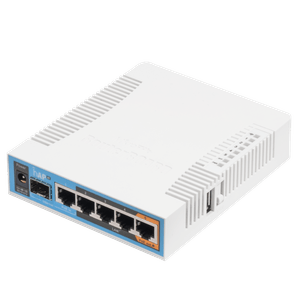 Router Home AP MikroTik RB962UiGS-5HacT2HnT de 5 puertos gigabit, una interfaz SFP con inalámbrica en dual band MIMO 3X3