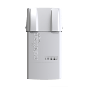 Radio conectorizado MikroTik BaseBox 5 RB912UAG-5HPnD-OUT para banda 5GHz con un puerto gigabit ethernet, 802.11n y 2 conectores RPSMA