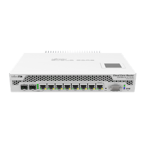 Cloud Core Router MikroTik CCR1009-7G-1C-1S+PC con 7 interfaces gigabit ethernet, ranura SFP+, interfaz combo entre ether y SFP