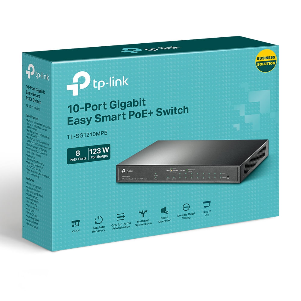 TL-SG1210MPE Switch inteligente sencillo Gigabit de 10 puertos con PoE+ ...