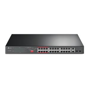 TL-SL1226P Switch no Gestionable de 24 puertos PoE+ fast ethernet, 2 puertos Gigabit ethernet y 2 ranuras Gigabit SFP