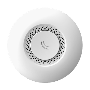 Punto de acceso WiFi de MikroTik RBcAP2nD, modelo de instalación en techo con WI-FI4 en banda 2.4GHz y 1 puerto fast ethernet