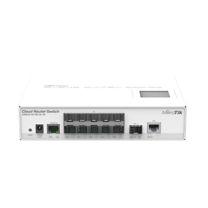 Switch MikroTik capa 3 CRS212-1G-10S-1S+IN con 10 ranuras SFP, 1 ranura SFP+ y 1 puerto gigabit ethernet