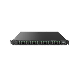 Switch de clase enterprise capa 2 con gestion en nube gratuita de 48 puertos gigabit PoE+ 4 ranuras SFP y fuente de 370W