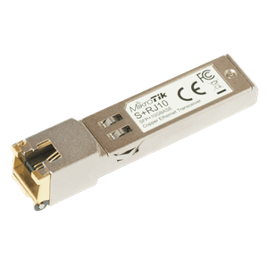 Modulo SFP+ de MikroTik para conexón en cobre RJ45 10GBASE-T