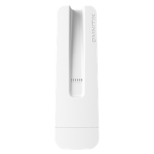 Punto de acceso omnidireccional MikroTik RBOmniTikPG-5HacD en banda 5GHz, modelo con antena de 7.5dBi, chip 802.11ac y 5 interfaces gigabit.
