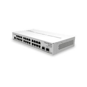 Switch Capa 3 de MikroTik CRS326-24G-2S+IN con 24 puertos ethernet gigabit y 2 ranuras SFP+