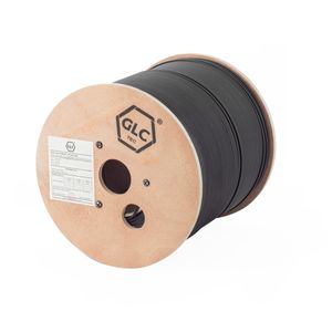 Fibra drop tipo plana de 6 hilos monomodo con mensajero dielectrico (Kevlar) G657A2 de GLCTec GLC-DROP-6-FLAT-DIE, rollo X 1000Mts