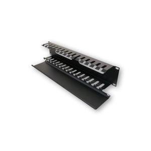 Organizador Horizontal 2U de cable UTP/Fibra para instalación en Rack en marca GLCTec