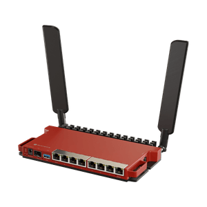 Router con 8 puertos gigabit, 1 ranura SFP Y WIFI6 en 2.4GHz MikroTik L009UiGS-2HaxD-IN, modelo con disipación de calor pasiva