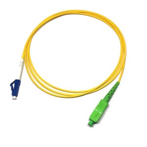 Patchcord de fibra monomodo simplex con conectores SC/APC a LC/UPC con longitud de 1 metro GLCTec FO-30998