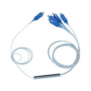 Splitter PLC monomodo 1X4 con conectores SC/UPC en marca NITROTEL NTFOSSCU1X4