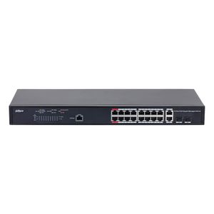 Switch Dahua administrable Capa 2 DH-PFS4218-16GT-230 de 18 puertos gigabit, con 16 puertos PoE