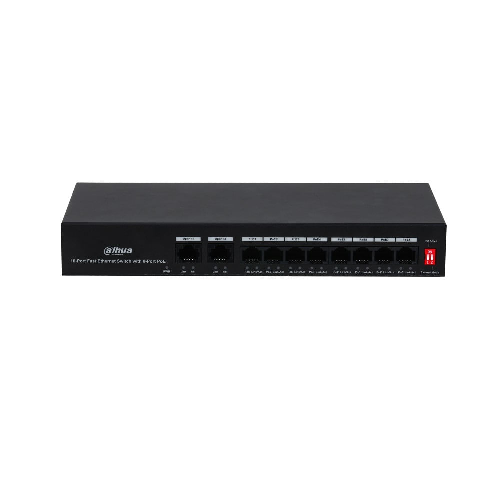 DAHUA PFS3008-8ET-L - Switch para Escritorio de 8 Puertos Fast Ethernet/  10/100/ Diseno Compacto/ Capa 2/ switching 1.6 Gbps/ Velocidad de Reenvio  de Paqutes 1.19 Mbps/ - Isten Telecomunicaciones