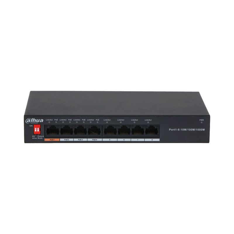 Switch Gigabit PoE de 8 puertos con enlace ascendente de 2 gigabit,  compatible con 802.3af/at, alimentación incorporada de 120 W, metal no