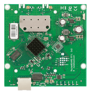 RouterBoard MikroTik RB911-5HnD, para armar solución inalámbrica en banda 5GHz, con conectores MMCX