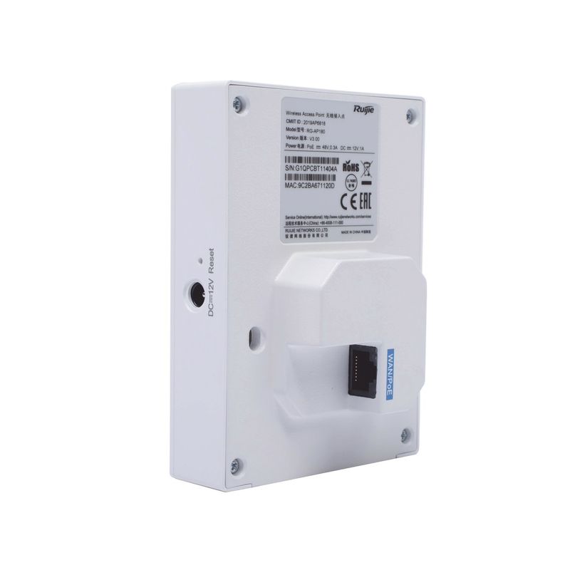 Punto de acceso WiFi 5 de pared con Switch 4 puertos Reyee RG-RAP1200P