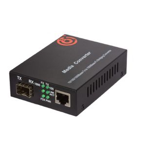 Convertidor de Medios Modular MC-1GFX/TX Cuenta con 1 puerto RJ45 Gigabit y 1 ranura SFP Gigabit