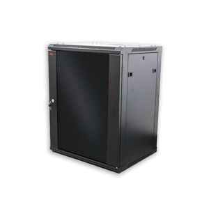 Rack Gabinete de pared con espacio para 15U en puerta con vidrio GLC-MURAL-15U500 marca GLCTec