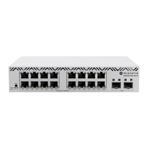 Switch capa 2 de MikroTik CSS318-16G-2S+IN con 16 puertos gigabit y 2 ranuras SFP+ para uso en bandeja o rack
